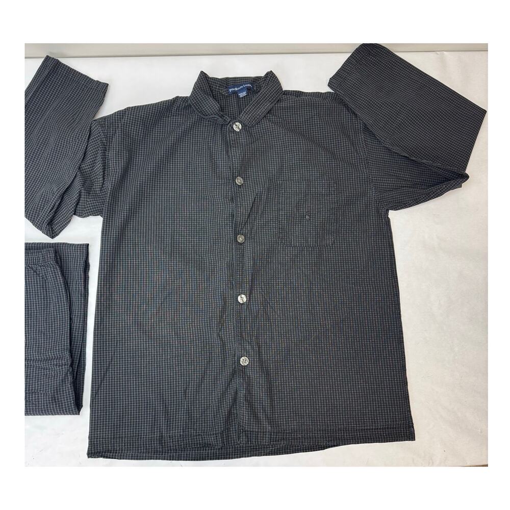 Polo Ralph Lauren Pajama Set 100% Cotton Checkered Black - Men's Large (32-24)